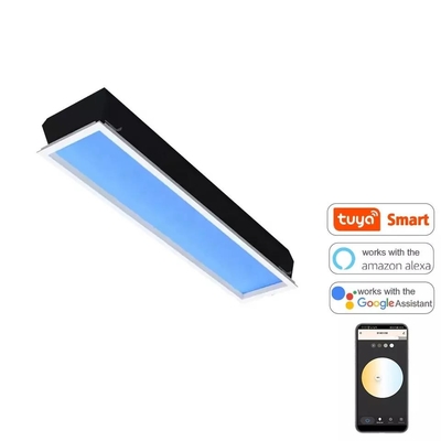 ซื้อ ฝ้าเพดาน LED Skylight แบบติดบนพื้นผิว 120x30 110V CCT Blue Sky Color การผลิตออนไลน์