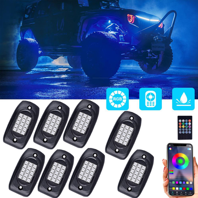 ซื้อ ไฟหิน RGB หลากสีแบบใช้มือถือกันน้ำพร้อมรีโมทคอนโทรล การผลิตออนไลน์