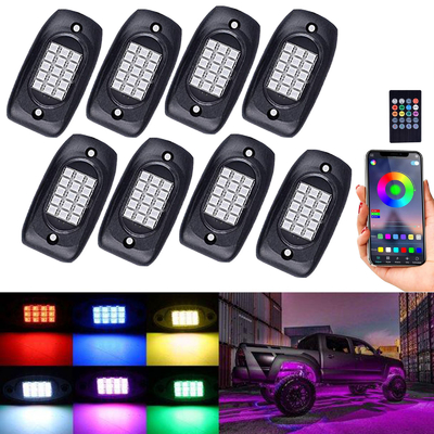 ไฟ LED RGB Rock หลากสี IP68 กันน้ำ 12V พร้อมโหมดเพลง