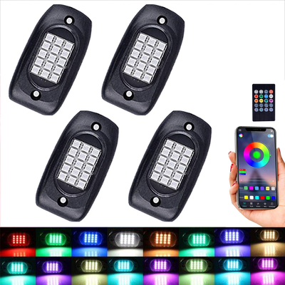 รถบังคับ RGB Rock Lights การควบคุมบลูทู ธ มุมแสง 120 องศา