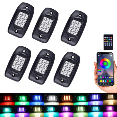 ไฟ LED Rock Bluetooth Rock แบบหลายฉากกันฝุ่น, IP68 กันน้ำ RGB LED Pod Lights