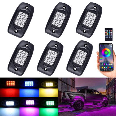 6 Pods Truck RGB ไฟ LED Rock, ชุดไฟ RGB Rock หลากสี