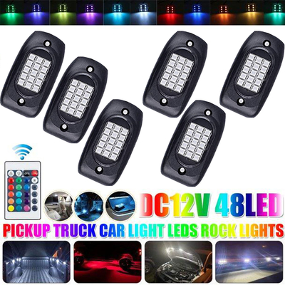 กันน้ำ LED RGB Rock Lights Kit APP ควบคุมมัลติฟังก์ชั่น
