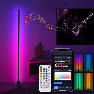 รีโมทคอนโทรล LED RGB มุมโคมไฟตั้งพื้น เปลี่ยนสี AC85V-265V