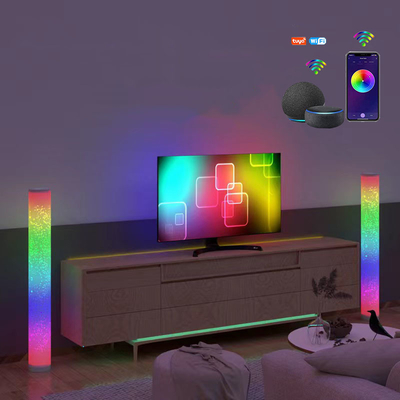โคมไฟตั้งพื้นมุม RGB แบบหรี่แสงได้อลูมิเนียม Smart App Control 16 ล้านสี