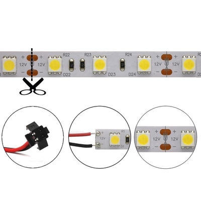 Multicolor Cuttable SMD 5050 RGB LED Strip 60LED/M ความยาว 100mm