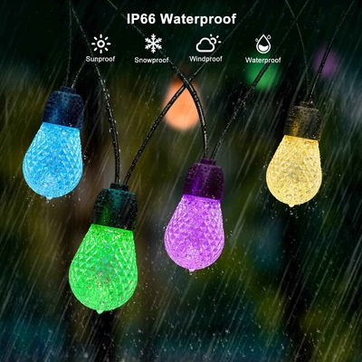 IP65 กันน้ำ RGB String Light Outdoor Shatterproof 48FT Dimmable
