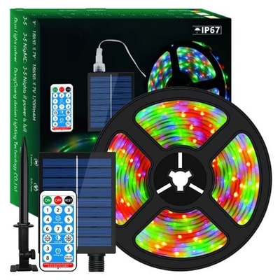 CE Heatproof Solar Tape Lights, รีโมทคอนโทรล Solar Powered Outdoor Strip Lights