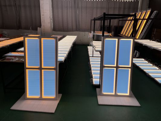 1200x600 แผนไฟหน้าต่างปลอม แสงฟ้าสีฟ้า ไฟวงจร